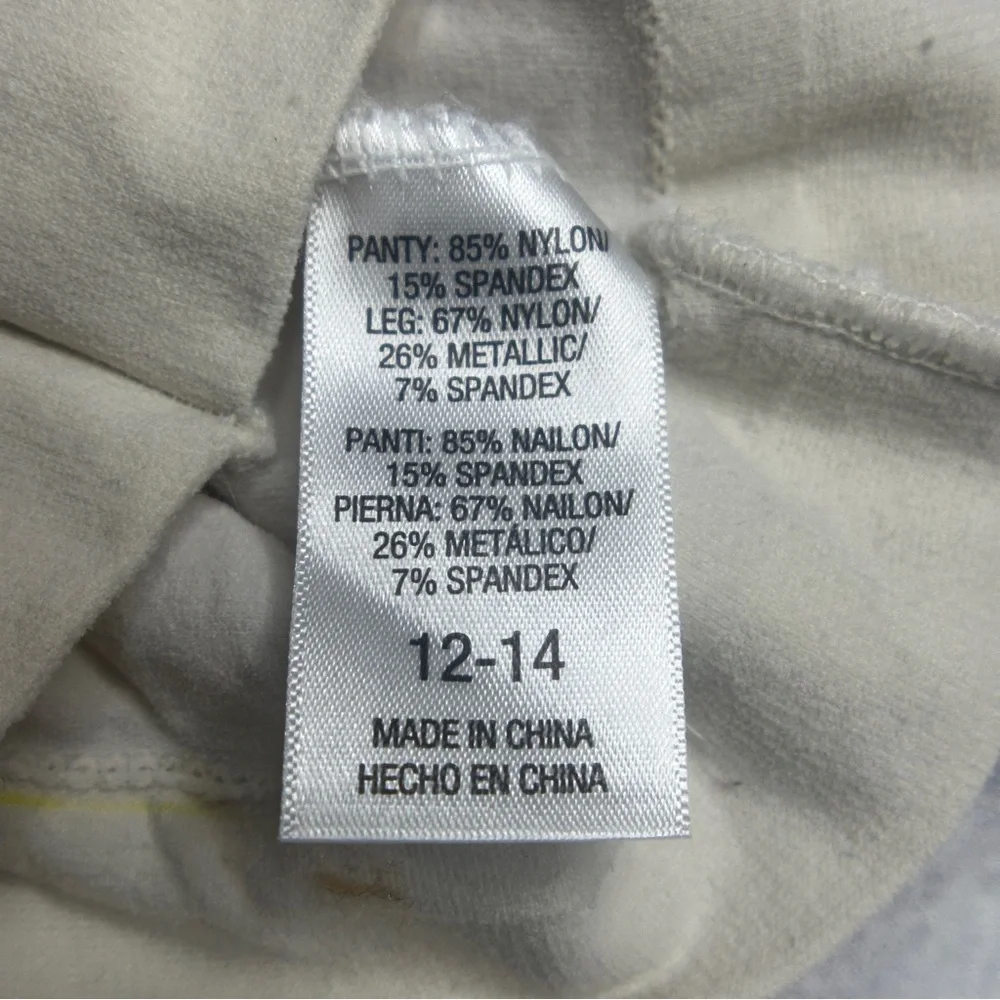 EUC Target Cream and Gray Sparklie Kids Tights Size 12-14
